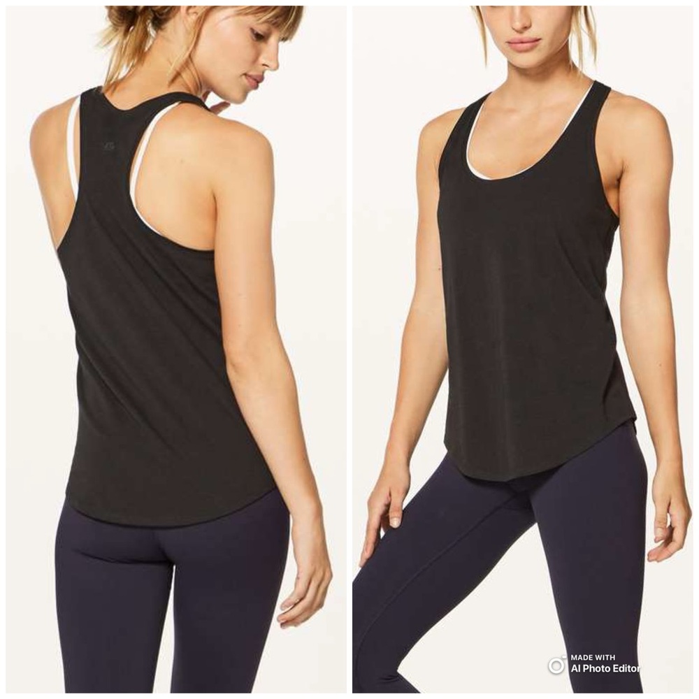 Lululemon Love Tank 11 Black First Release Racerback Pima Cotton Size 2